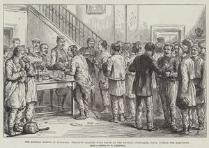 Les agents russes en Bulgarie, paysans traités avec boisson au consulat russe, Sofia, pendant les élections - Johann Nepomuk Schonberg